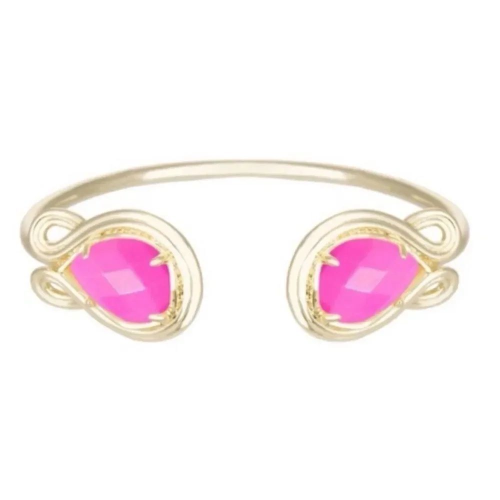 Kendra Scott Andy Barbiecore Magenta Pink and Gold PinchโBracelet